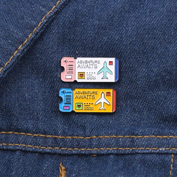 cartoon alloy airline ticket brooches for women enamel adventure awaits brooch pins denim jacket coat decorarion jewelry, Gray
cartoon alloy airline ticket brooches for women enamel adventure awaits brooch pins denim jacket coat decorarion jewelry, Gray