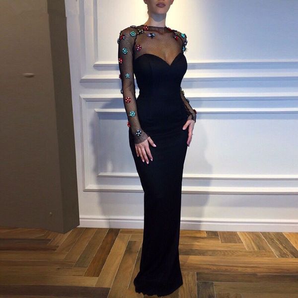 black muslim evening dresses 2019 sheath long sleeves pearls islamic dubai kaftan saudi arabic long formal evening gown, White;black
black muslim evening dresses 2019 sheath long sleeves pearls islamic dubai kaftan saudi arabic long formal evening gown, White;black