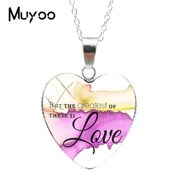the greatest of these is love print bible verse quotes heart jewelry necklace gifts for christians heart pendants hz3, Silver
the greatest of these is love print bible verse quotes heart jewelry necklace gifts for christians heart pendants hz3, Silver