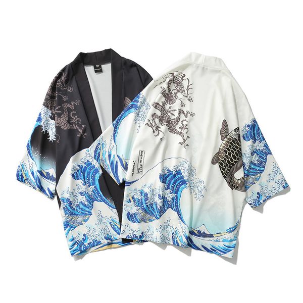 mens shirts japanese ukiyo-e daodao wave carp printed kimono for men and women loose seven-minute sleeve shirt thin st, White;black
mens shirts japanese ukiyo-e daodao wave carp printed kimono for men and women loose seven-minute sleeve shirt thin st, White;black