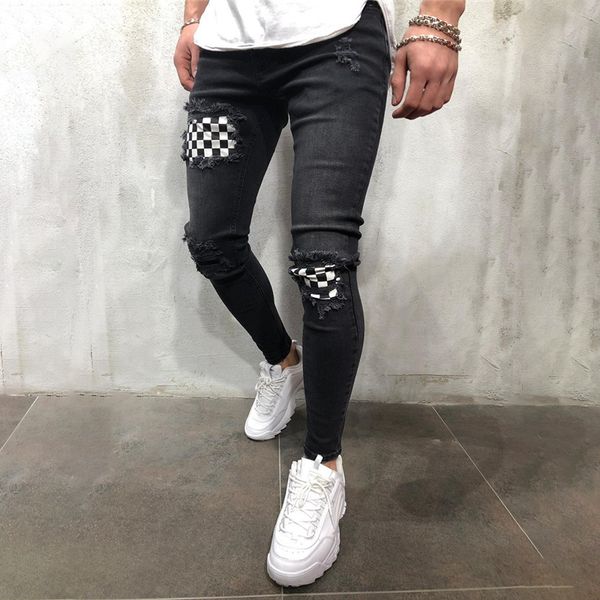 men's jeans for men summer vintage denim pencil pants casual stretch trousers skull hole ripped male zipper, Blue
men's jeans for men summer vintage denim pencil pants casual stretch trousers skull hole ripped male zipper, Blue