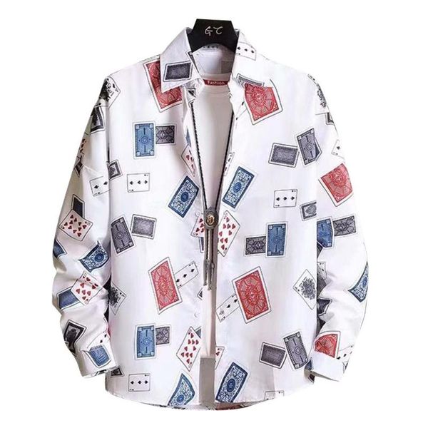 zacoo men women long sleeve shirt poker printing loose thin lapel coat for spring summer, White;black
zacoo men women long sleeve shirt poker printing loose thin lapel coat for spring summer, White;black