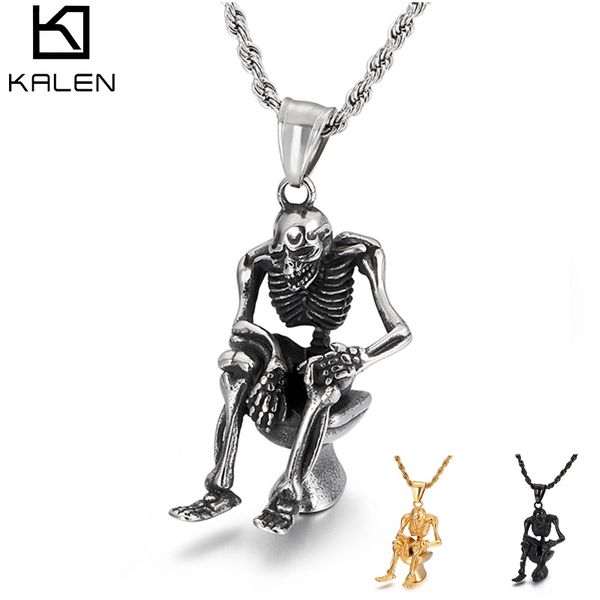 personality toilet skull pendant necklace for men stainless steel black/gold/silver with twisted chain necklace
personality toilet skull pendant necklace for men stainless steel black/gold/silver with twisted chain necklace
