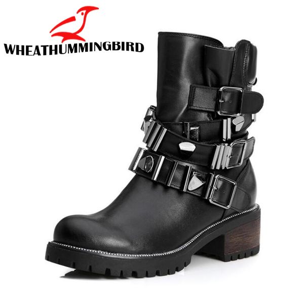 women boots winter high heels 5cm ankle boots motorcyle rivets punk shoes woman warm genuine leather round toe short lg-78, Black
women boots winter high heels 5cm ankle boots motorcyle rivets punk shoes woman warm genuine leather round toe short lg-78, Black