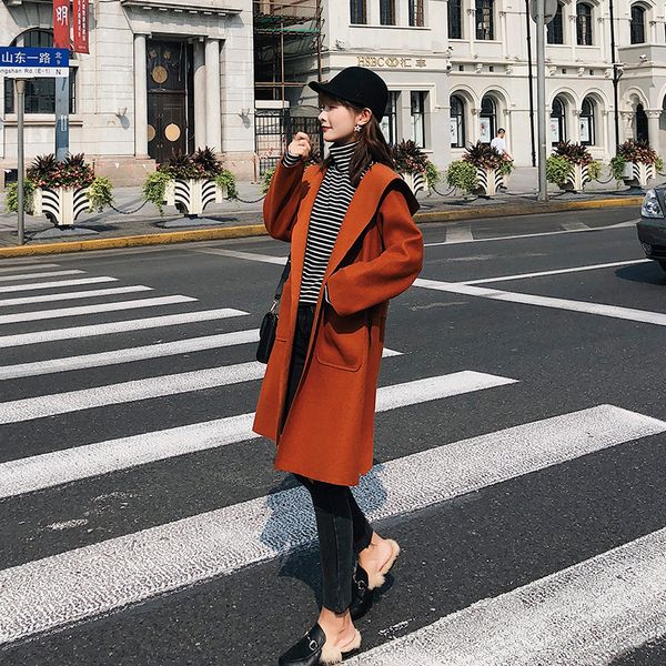 women's fur & faux woman coat female 2021 jacket double-faced woolen windbreaker women thin overcoat cashmere hooded k5247, Black
women's fur & faux woman coat female 2021 jacket double-faced woolen windbreaker women thin overcoat cashmere hooded k5247, Black