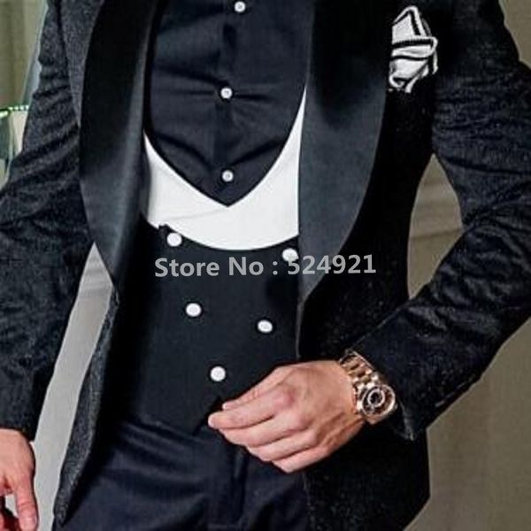 men's suits & blazers arrival men shiny black and white groom tuxedos shawl lapel groomsmen wedding man ( jacket+pants+vest+tie ) c956, White;black
men's suits & blazers arrival men shiny black and white groom tuxedos shawl lapel groomsmen wedding man ( jacket+pants+vest+tie ) c956, White;black