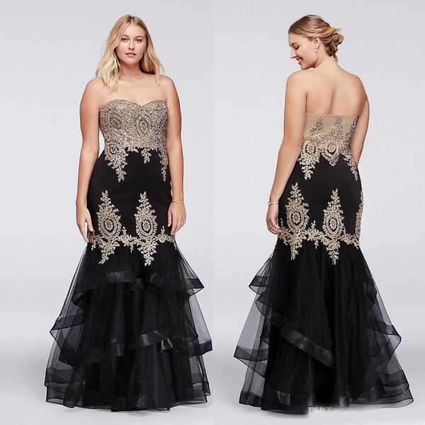 charming black plus size mermaid prom dresses lace appliques sweetheart neck beaded evening gowns floor length tiered formal dress
charming black plus size mermaid prom dresses lace appliques sweetheart neck beaded evening gowns floor length tiered formal dress