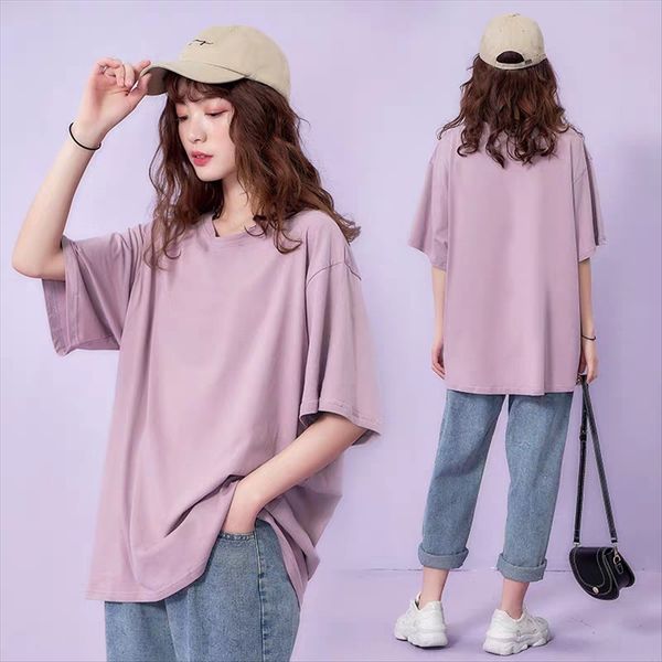 round collar short sleeve pullover t-shirt women's solid color 2020 summer pullover loose casual fresh and sweet student t-shirt, White
round collar short sleeve pullover t-shirt women's solid color 2020 summer pullover loose casual fresh and sweet student t-shirt, White