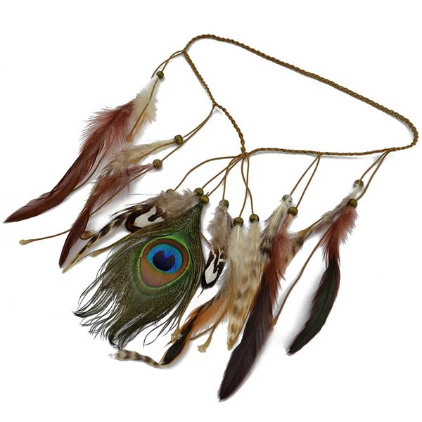 charming bohemian style handmade wood beads wave leather feather tassel hairband accessory jewelry, Silver
charming bohemian style handmade wood beads wave leather feather tassel hairband accessory jewelry, Silver