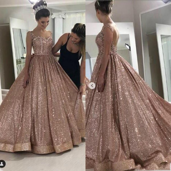 sparkly rose gold sequin ball gown prom quinceanera dresses african prom dresses beaded backless sequined evening gowns, Black
sparkly rose gold sequin ball gown prom quinceanera dresses african prom dresses beaded backless sequined evening gowns, Black