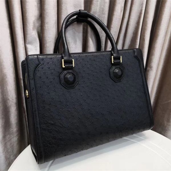 business style authentic ostrich skin men's working briefcase exotic genuine leather code lock closure male large laphandbag
business style authentic ostrich skin men's working briefcase exotic genuine leather code lock closure male large laphandbag