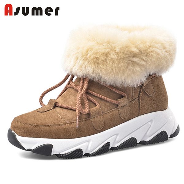 asumer 2020 ankle boots women round toe lace up warm winter snow boots comfortable fashion flat platform shoes woman, Black
asumer 2020 ankle boots women round toe lace up warm winter snow boots comfortable fashion flat platform shoes woman, Black