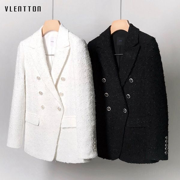 2019 tweed office blazer women double breasted long sleeve white black women's jacket coat spring autumn female jacket blazer
2019 tweed office blazer women double breasted long sleeve white black women's jacket coat spring autumn female jacket blazer