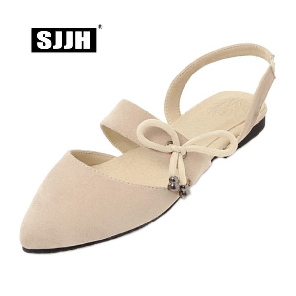 sjjh 2018 woman faux suede sandals with flat heels pointed toe solid comfortable footwear casual elegant shoes large size a556, Black
sjjh 2018 woman faux suede sandals with flat heels pointed toe solid comfortable footwear casual elegant shoes large size a556, Black