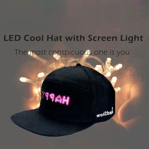 led screen light cool hat smartphone controlled waterproof baseball cap new, Blue;gray
led screen light cool hat smartphone controlled waterproof baseball cap new, Blue;gray