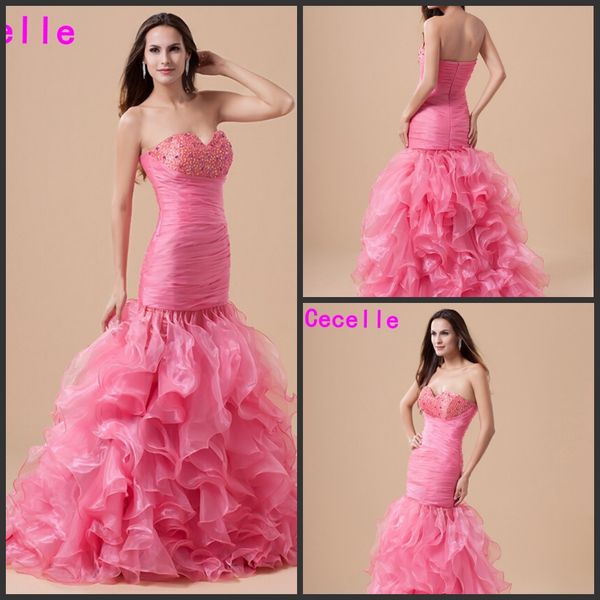 2019 new peach mermaid prom dresses long sweetheart beaded pleats ruffles organza teens formal prom party gowns real ps, Black
2019 new peach mermaid prom dresses long sweetheart beaded pleats ruffles organza teens formal prom party gowns real ps, Black