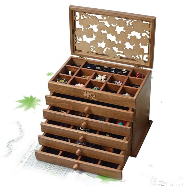 jewelry box large-capacity solid wood multi-layer jewelry jewelry storage box wooden retro creative gift, Black;white
jewelry box large-capacity solid wood multi-layer jewelry jewelry storage box wooden retro creative gift, Black;white