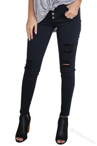 europe and america 2019 new style women's pants high-waisted with holes slim fit elasticity skinny cowboy pants, Blue
europe and america 2019 new style women's pants high-waisted with holes slim fit elasticity skinny cowboy pants, Blue