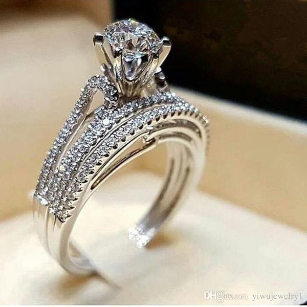 925 sterling silver white sapphire diamond ring set engagement anniversary bride wedding ring set bride set ring jewelry size us5-12
925 sterling silver white sapphire diamond ring set engagement anniversary bride wedding ring set bride set ring jewelry size us5-12
