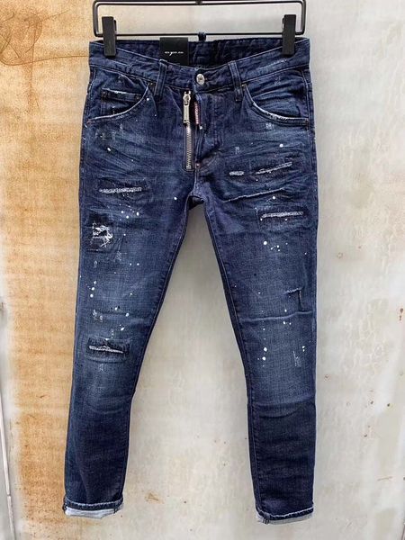 european and american men's stitching cats must be hole patch patch slim feet micro-elastic 2 jeans men's tide fashion casual trou, Blue
european and american men's stitching cats must be hole patch patch slim feet micro-elastic 2 jeans men's tide fashion casual trou, Blue