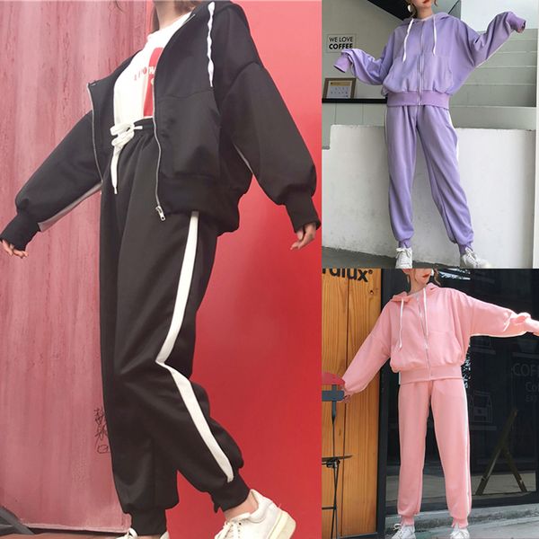 hoodies long sleeve sports running set women tracksuit yoga sportswear two pieces sport suit zipper oversize fitness clothing, Black;blue
hoodies long sleeve sports running set women tracksuit yoga sportswear two pieces sport suit zipper oversize fitness clothing, Black;blue