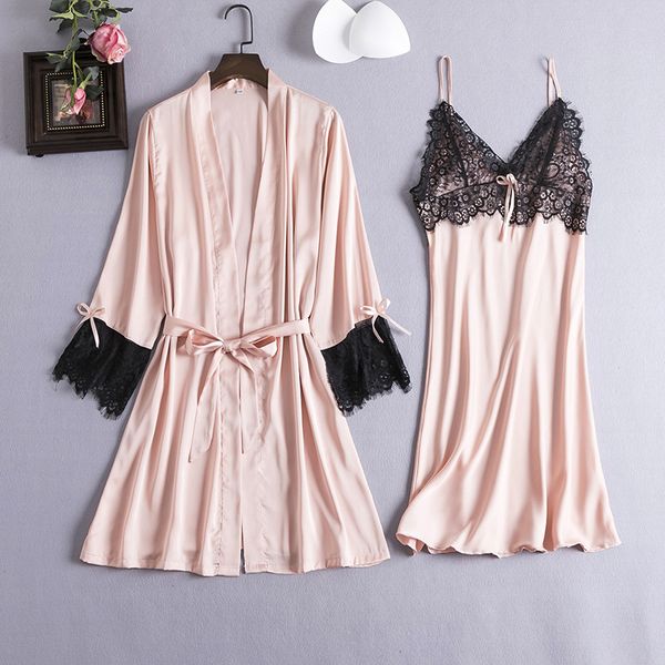 women's sleepwear 2pcs pajamas sleep set womens v-neck cami pijama bathrobe kimono nighty robe gown suit spring wear home clothes, Black;red
women's sleepwear 2pcs pajamas sleep set womens v-neck cami pijama bathrobe kimono nighty robe gown suit spring wear home clothes, Black;red
