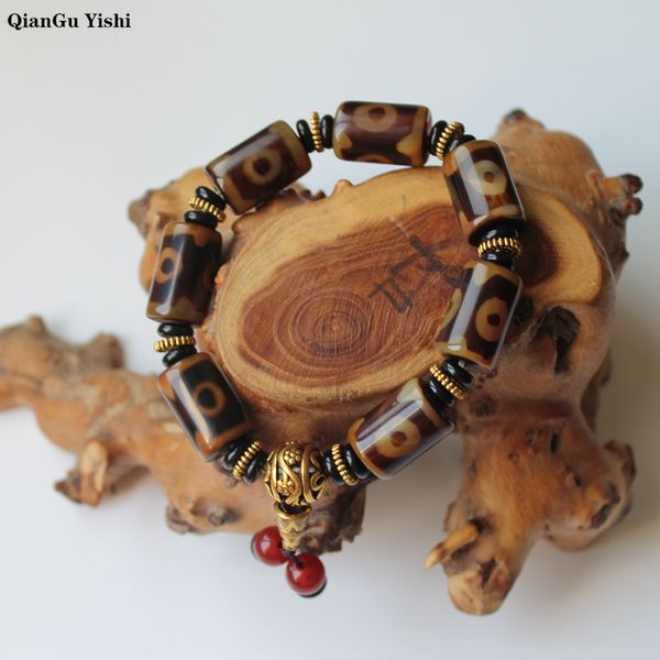 retro natural tibetan dzi agates bracelets vintage jewelry buddha prayer nine-eyed agates charm bracelets for male, Golden;silver
retro natural tibetan dzi agates bracelets vintage jewelry buddha prayer nine-eyed agates charm bracelets for male, Golden;silver
