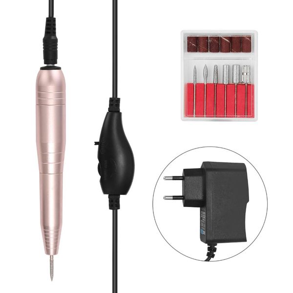 new electric ail drill machine kit buffer file grinding polisher portable nail handle pen shape nail art tools pedicure file