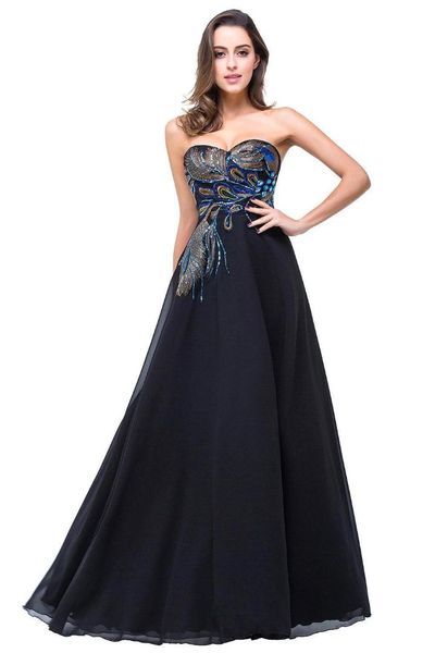 in stock new chiffon embroidery peacock long evening dresses formal prom gowns dress strapless formal party a line dresses, White;black
in stock new chiffon embroidery peacock long evening dresses formal prom gowns dress strapless formal party a line dresses, White;black