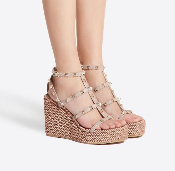 italy designer studs shoes for women's wedges sandal with rock rivets shoes retro high heels wedge heels platform shoes with straps 35, Black
italy designer studs shoes for women's wedges sandal with rock rivets shoes retro high heels wedge heels platform shoes with straps 35, Black
