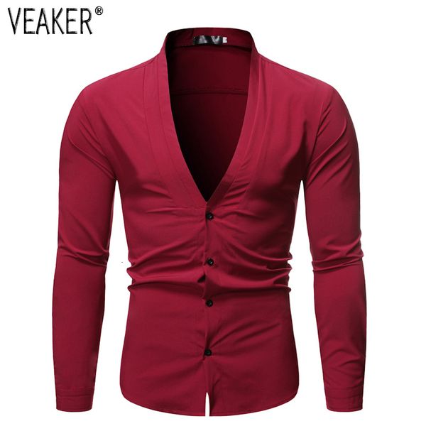 2019 new men deep v throat shirt male effects color slim fit long mouw men's party nightclub business shirt s -2xl, White;black
2019 new men deep v throat shirt male effects color slim fit long mouw men's party nightclub business shirt s -2xl, White;black
