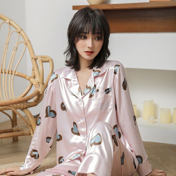 2 pcs heart pajama set for women faux silk comfort sleepwear pyjama nightwear spring autumn pajamas suit female homewear, Black;red
2 pcs heart pajama set for women faux silk comfort sleepwear pyjama nightwear spring autumn pajamas suit female homewear, Black;red