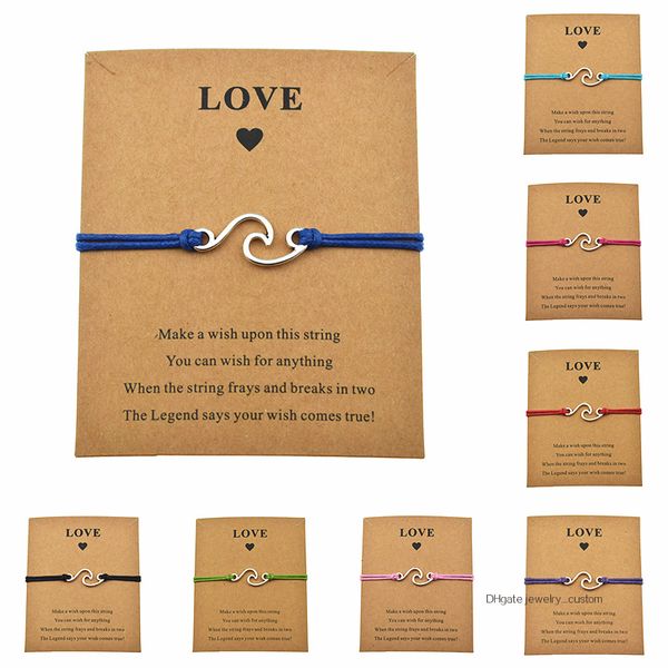 8 colors lucky nautical casual love card make a ocean wave charm bracelets adjustable for women men gift friendship jewelry, Golden;silver
8 colors lucky nautical casual love card make a ocean wave charm bracelets adjustable for women men gift friendship jewelry, Golden;silver