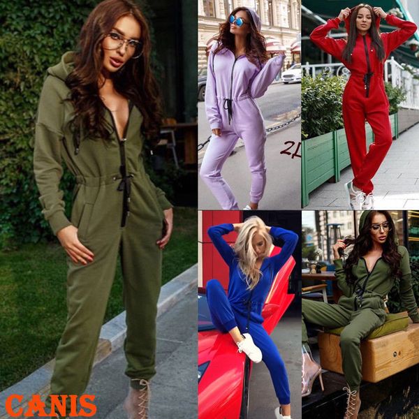 jumpsuit womens women casual one piece outfits jumpsuits long sleeve bodycon front zipper hooded long pants rompers playsuit, Black;white
jumpsuit womens women casual one piece outfits jumpsuits long sleeve bodycon front zipper hooded long pants rompers playsuit, Black;white