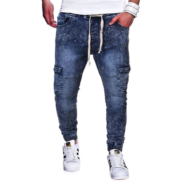 men's jeans moruancle fashion mens joggers with pockets hip hop denim trousers for male pleated jogger pants elastic waist -3xl, Blue
men's jeans moruancle fashion mens joggers with pockets hip hop denim trousers for male pleated jogger pants elastic waist -3xl, Blue