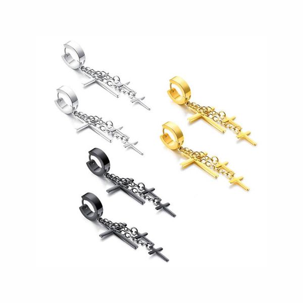 jeemango new fashion titanium steel men's hoop earrings hip-hop double cross tide male black earrings jewelry pendientes oge423, Golden
jeemango new fashion titanium steel men's hoop earrings hip-hop double cross tide male black earrings jewelry pendientes oge423, Golden