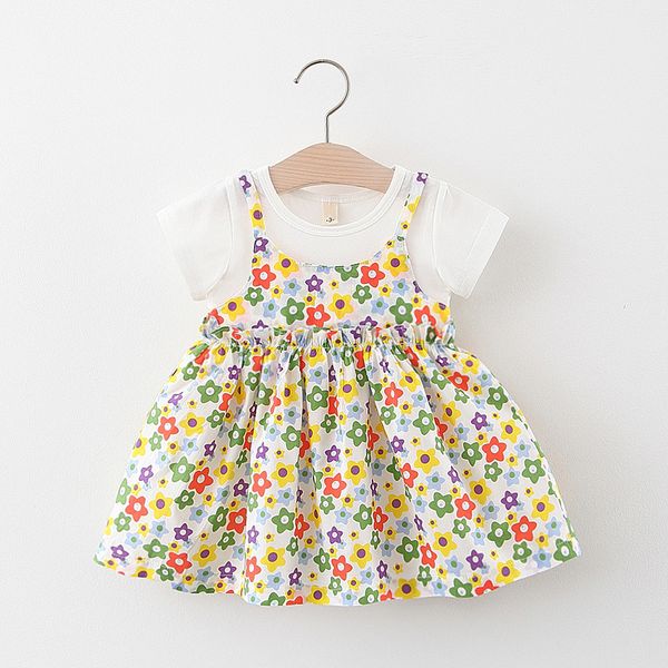 kids designer clothes girls childrens clothing summer girls short-sleeved dress childrens korean-style printed polka dot flower fake two-pie, Red;yellow 
kids designer clothes girls childrens clothing summer girls short-sleeved dress childrens korean-style printed polka dot flower fake two-pie, Red;yellow