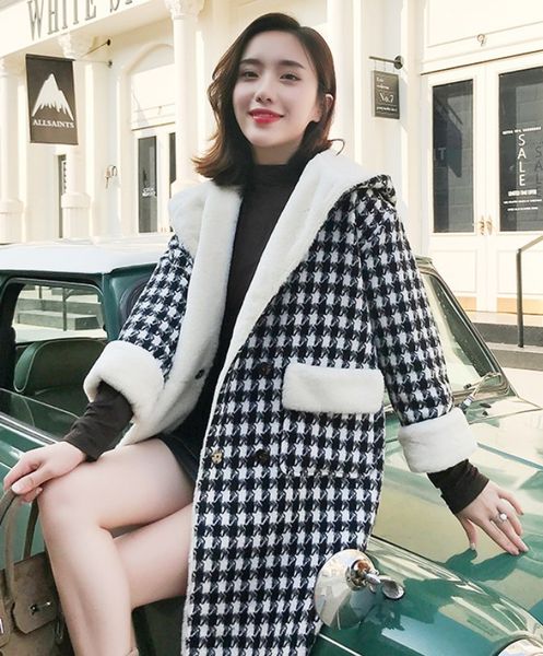 autumn and winter 2019 woolen new korean thousand bird pattern stitched rabbit sable wool quilted liner hooded woolen coat, Black
autumn and winter 2019 woolen new korean thousand bird pattern stitched rabbit sable wool quilted liner hooded woolen coat, Black