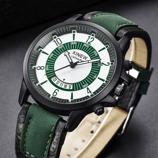 men's watch sports quartz watches luxury green leather outdoor fashion clock relogio masculino, Slivery;brown
men's watch sports quartz watches luxury green leather outdoor fashion clock relogio masculino, Slivery;brown