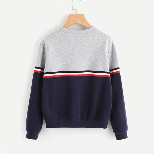 striped woven tape detail two tone sweatshirt women casual pullovers color block long sleeve sweatshirts new breathable, Black
striped woven tape detail two tone sweatshirt women casual pullovers color block long sleeve sweatshirts new breathable, Black