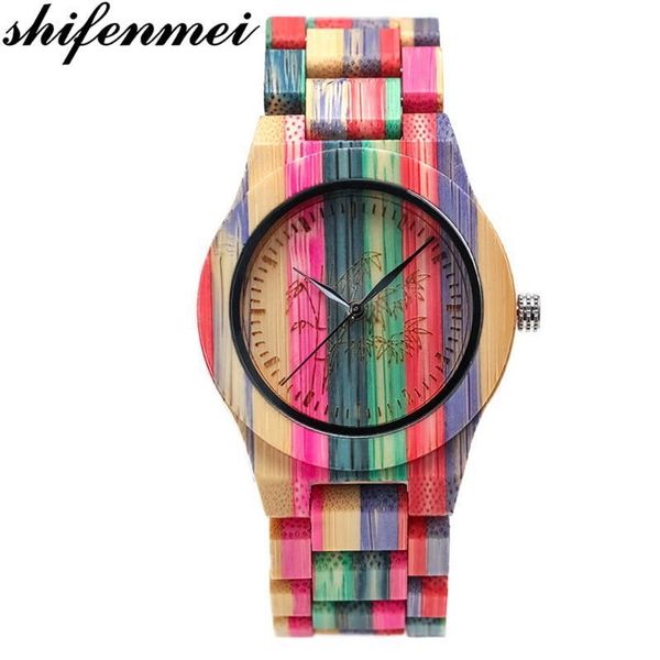 shifenmei unique colorful women bamboo watches lovers handmade natural wooden bracelet quartz analog wristwatches, Slivery;brown
shifenmei unique colorful women bamboo watches lovers handmade natural wooden bracelet quartz analog wristwatches, Slivery;brown