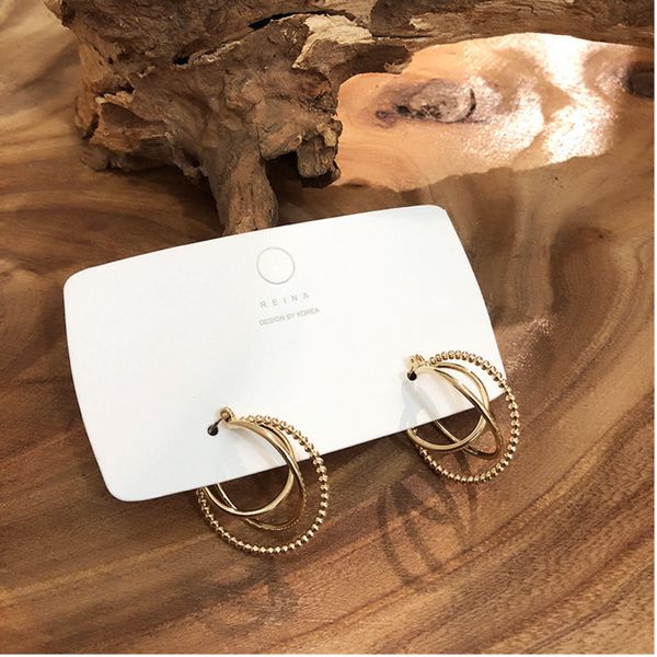 korean design multi-circle stereo matte metal earrings geometric irregular fashion female ear rings 2019 vintage jewelry, Golden;silver
korean design multi-circle stereo matte metal earrings geometric irregular fashion female ear rings 2019 vintage jewelry, Golden;silver