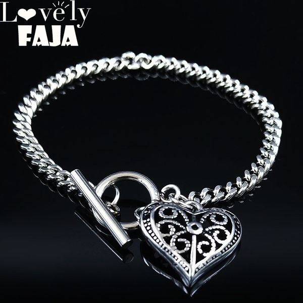 punk heart stainless steel bracelet women silver color bracelets bangles jewelry pulseras de acero inoxidable para mujer b18403, Black
punk heart stainless steel bracelet women silver color bracelets bangles jewelry pulseras de acero inoxidable para mujer b18403, Black