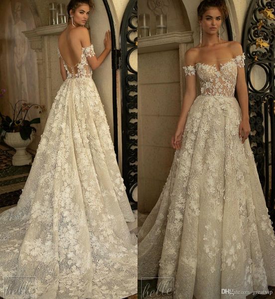 berta spring a line wedding dresses off the shoulder backless 3d floral applique long summer beach bridal gowns robe de mariée, White
berta spring a line wedding dresses off the shoulder backless 3d floral applique long summer beach bridal gowns robe de mariée, White