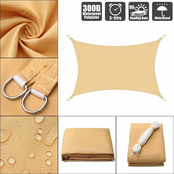 abuo-300d 160gsm polyester oxford rectangular awning waterproof shade sail four-point sail sand yellow 2x3 meters tents and shelters
abuo-300d 160gsm polyester oxford rectangular awning waterproof shade sail four-point sail sand yellow 2x3 meters tents and shelters