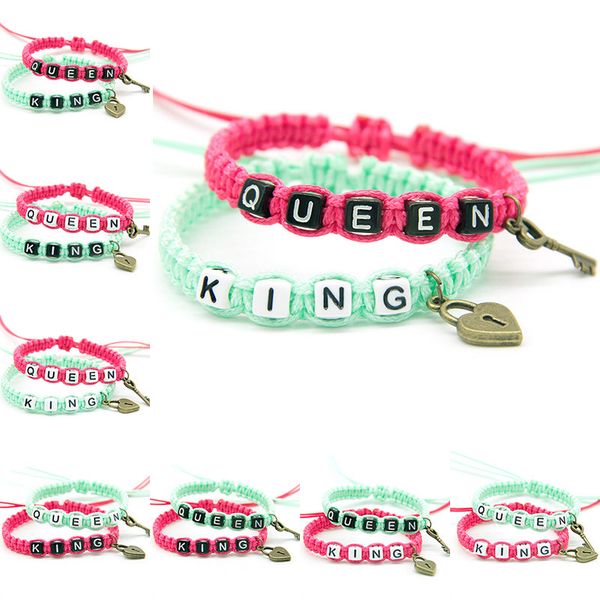 2pcs/pair handmade couple bracelets green ink king and queen with key lock rope chains lovers gifts charm bracelets supplies, Golden;silver
2pcs/pair handmade couple bracelets green ink king and queen with key lock rope chains lovers gifts charm bracelets supplies, Golden;silver