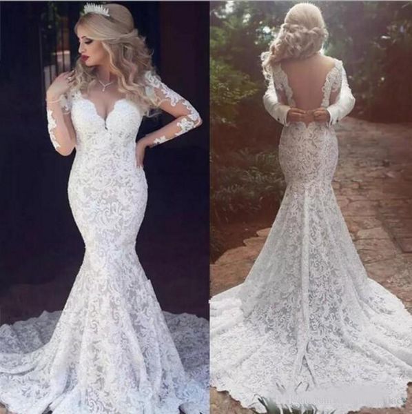 vintage full lace arabic dubai wedding dresses open back v neck classic bridal gowns long sleeves wedding gowns, White
vintage full lace arabic dubai wedding dresses open back v neck classic bridal gowns long sleeves wedding gowns, White