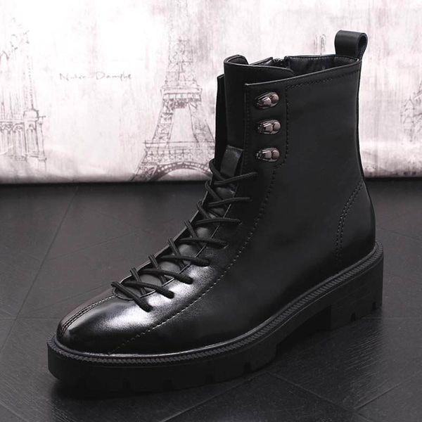 europe style luxury men black martin boots designer lace up short boots man mid calf thick bottom fashion boots zapatos
europe style luxury men black martin boots designer lace up short boots man mid calf thick bottom fashion boots zapatos