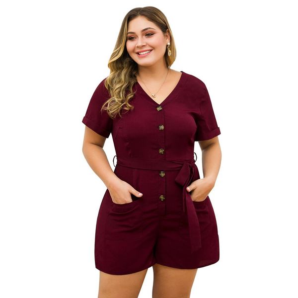 whzhm summer deep v-neck playsuits women plus size 3xl 4xl sashes loose short pants black buttons belts lacings playsuits femme, Black;white
whzhm summer deep v-neck playsuits women plus size 3xl 4xl sashes loose short pants black buttons belts lacings playsuits femme, Black;white
