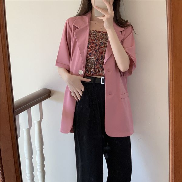 women's suits & blazers hzirip sunscreen minimalist 2021 all match thin women short sleeves loose office lady solid brief coats summer, White;black
women's suits & blazers hzirip sunscreen minimalist 2021 all match thin women short sleeves loose office lady solid brief coats summer, White;black